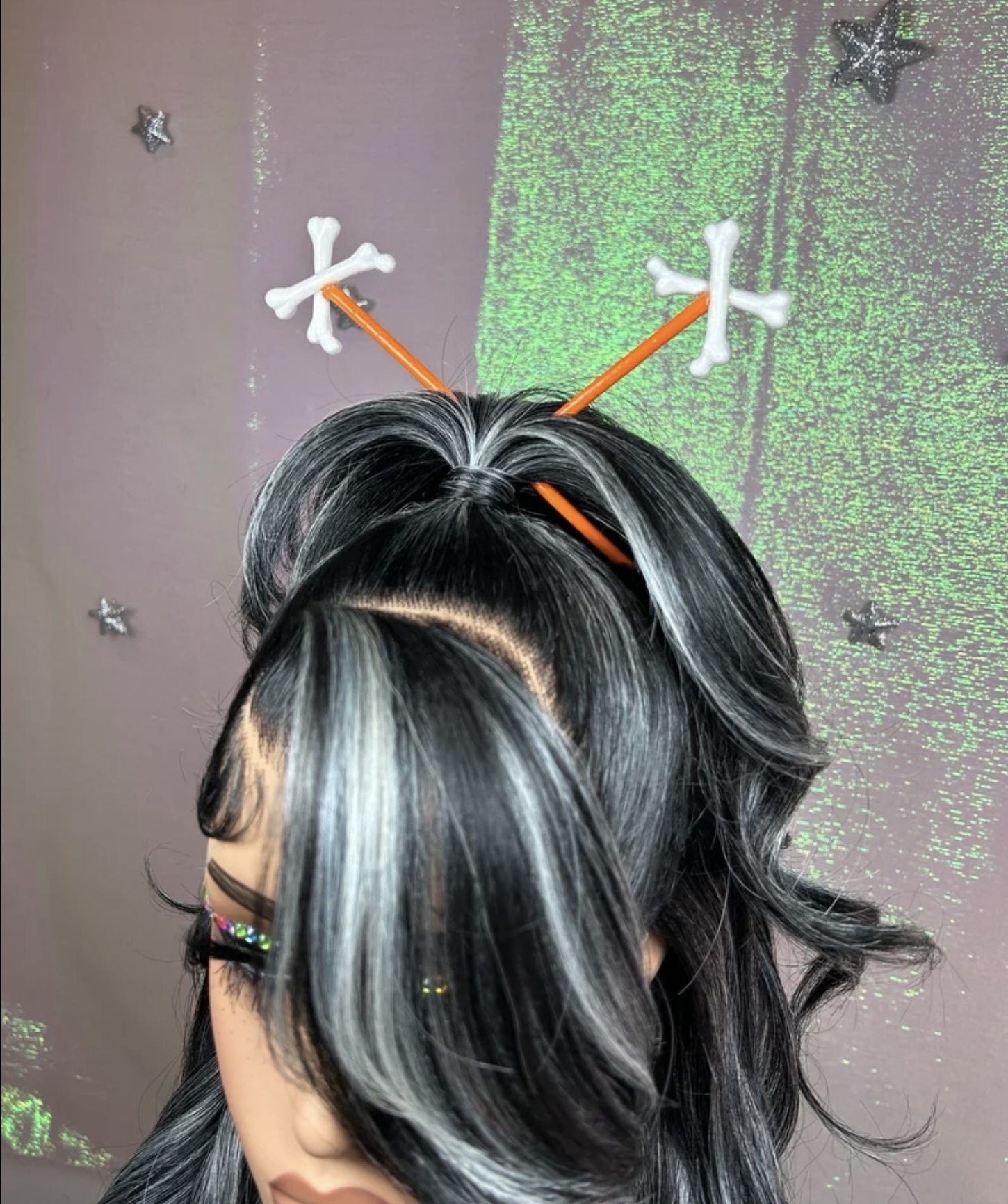 Decorative Crossbones Halloween Chopsticks - Hair Accessory/Keepsake - Image 5