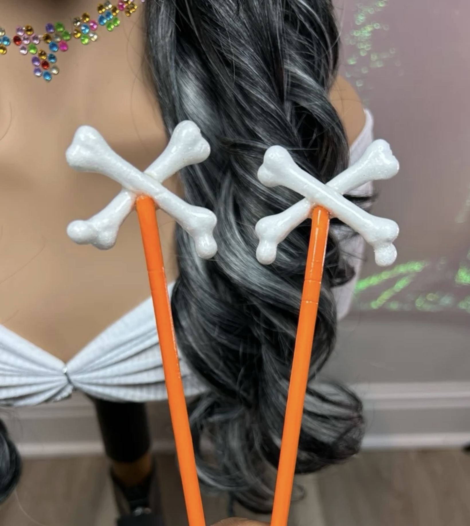 Decorative Crossbones Halloween Chopsticks - Hair Accessory/Keepsake - Image 7