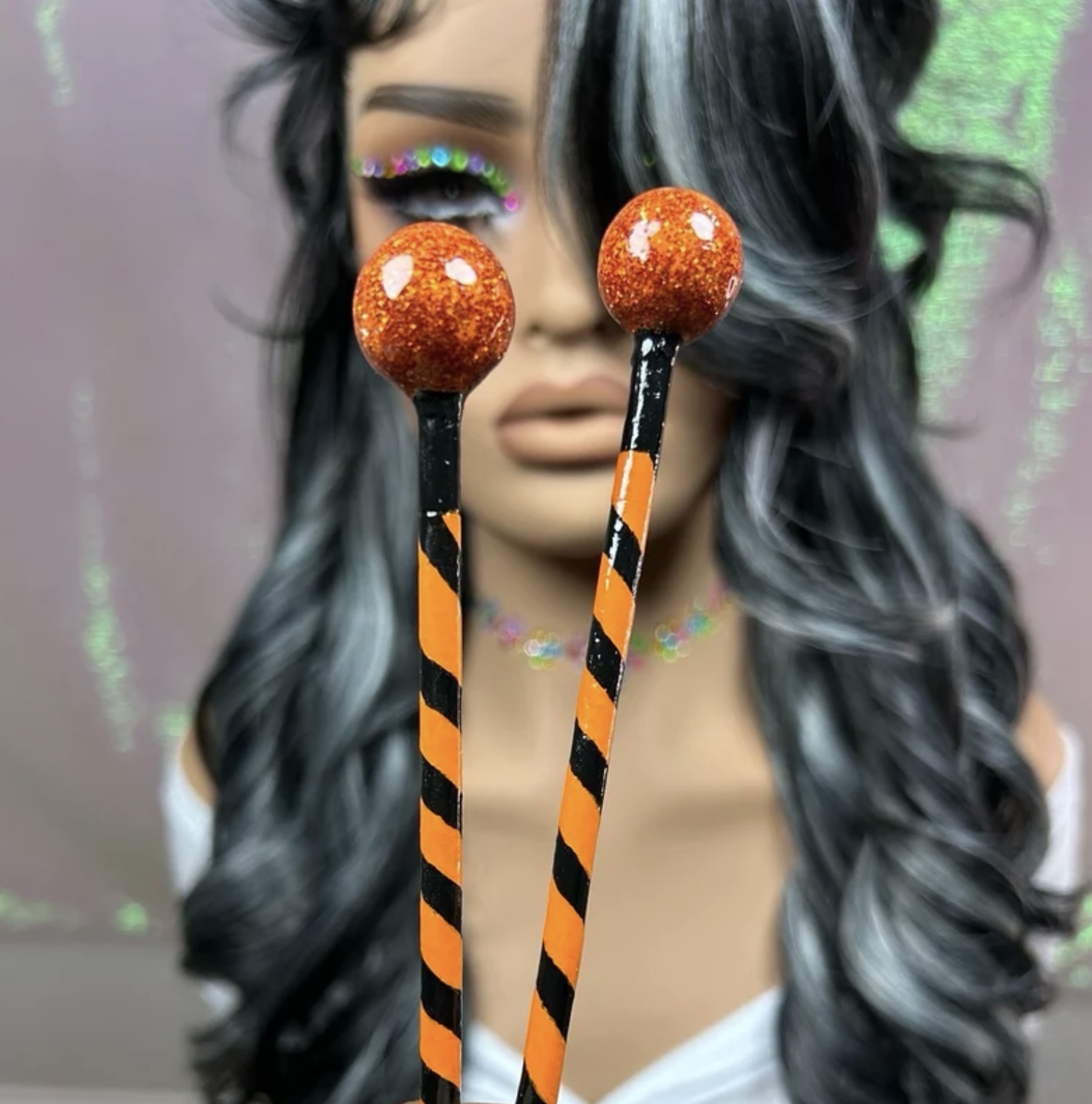 Decorative Halloween BlowPop Chopsticks - Hair Accessory/Keepsake - Image 2