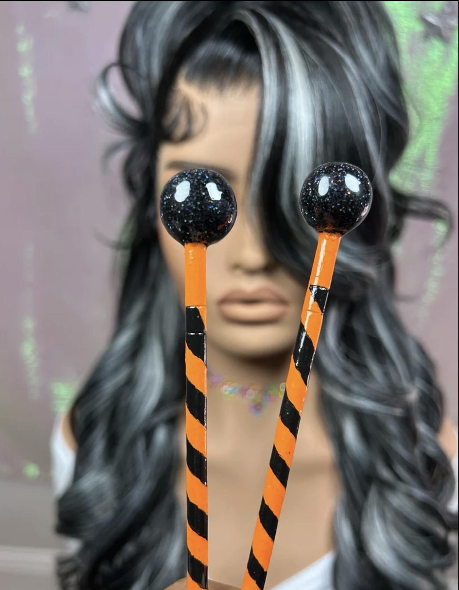 Decorative Halloween BlowPop Chopsticks - Hair Accessory/Keepsake - Image 3