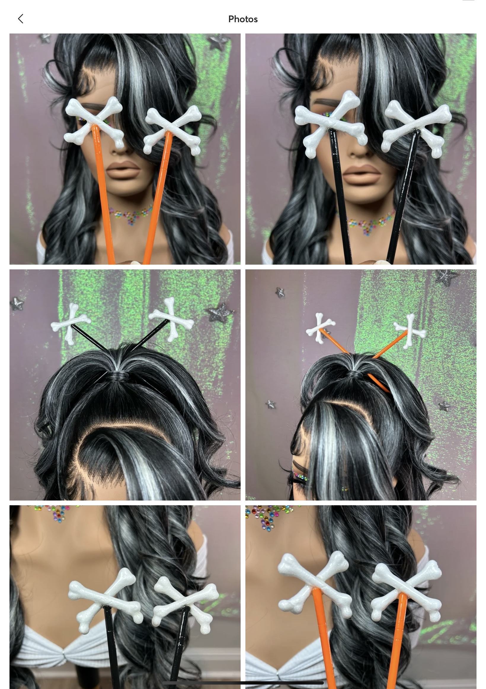 Decorative Crossbones Halloween Chopsticks - Hair Accessory/Keepsake