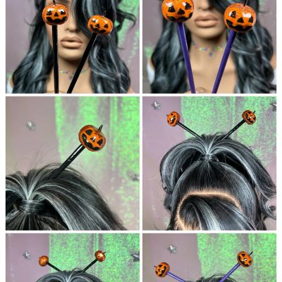 Decorative Halloween Pumpkins Chopsticks - Hair Accessory/Keepsake