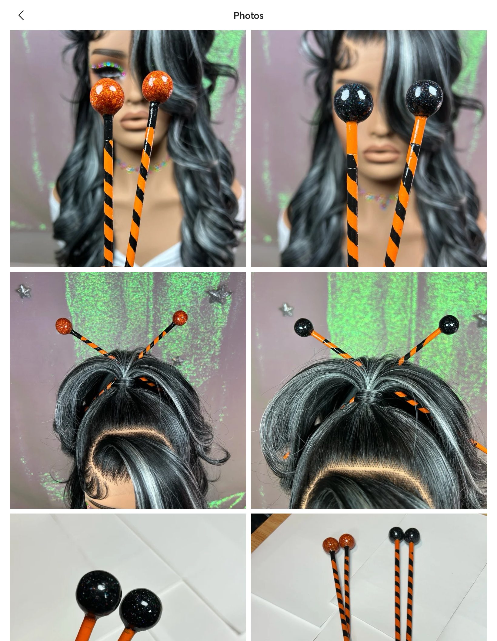 Decorative Halloween BlowPop Chopsticks - Hair Accessory/Keepsake