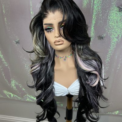 CAYLONI – 13X6 HD HUMAN HAIR BLEND Lace Front Wig (Pink)